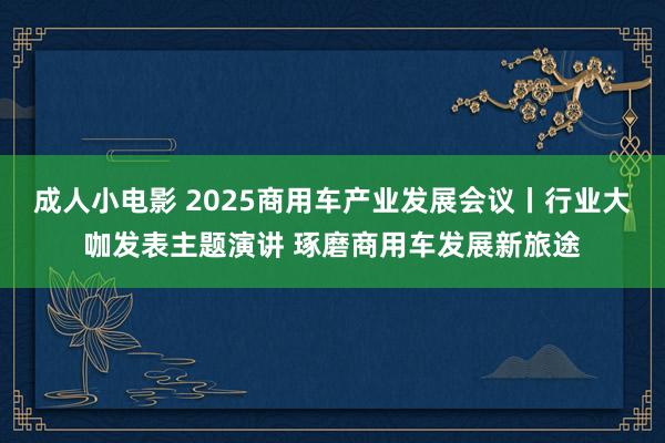成人小电影 2025商用车产业发展会议丨行业大咖发表主题演讲 琢磨商用车发展新旅途