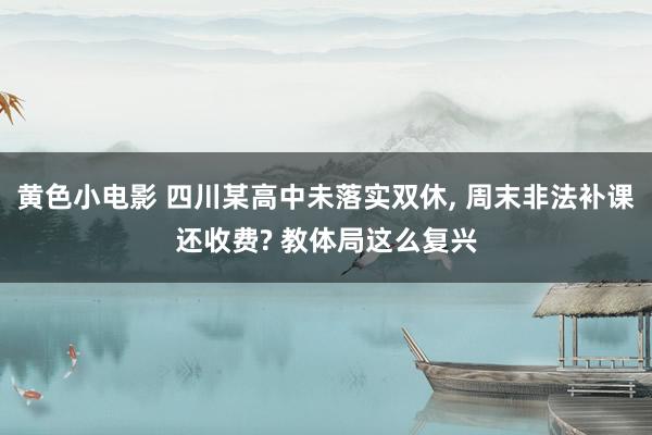 黄色小电影 四川某高中未落实双休， 周末非法补课还收费? 教体局这么复兴
