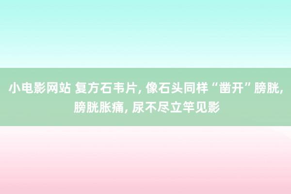 小电影网站 复方石韦片， 像石头同样“凿开”膀胱， 膀胱胀痛， 尿不尽立竿见影