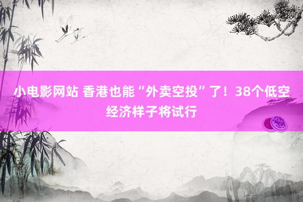 小电影网站 香港也能“外卖空投”了！38个低空经济样子将试行